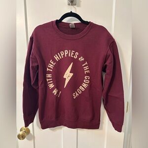 Western  Burgundy Graphic Sweatshirt